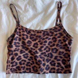 Beyond Yoga Leopard Print Cropped Tank - Medium